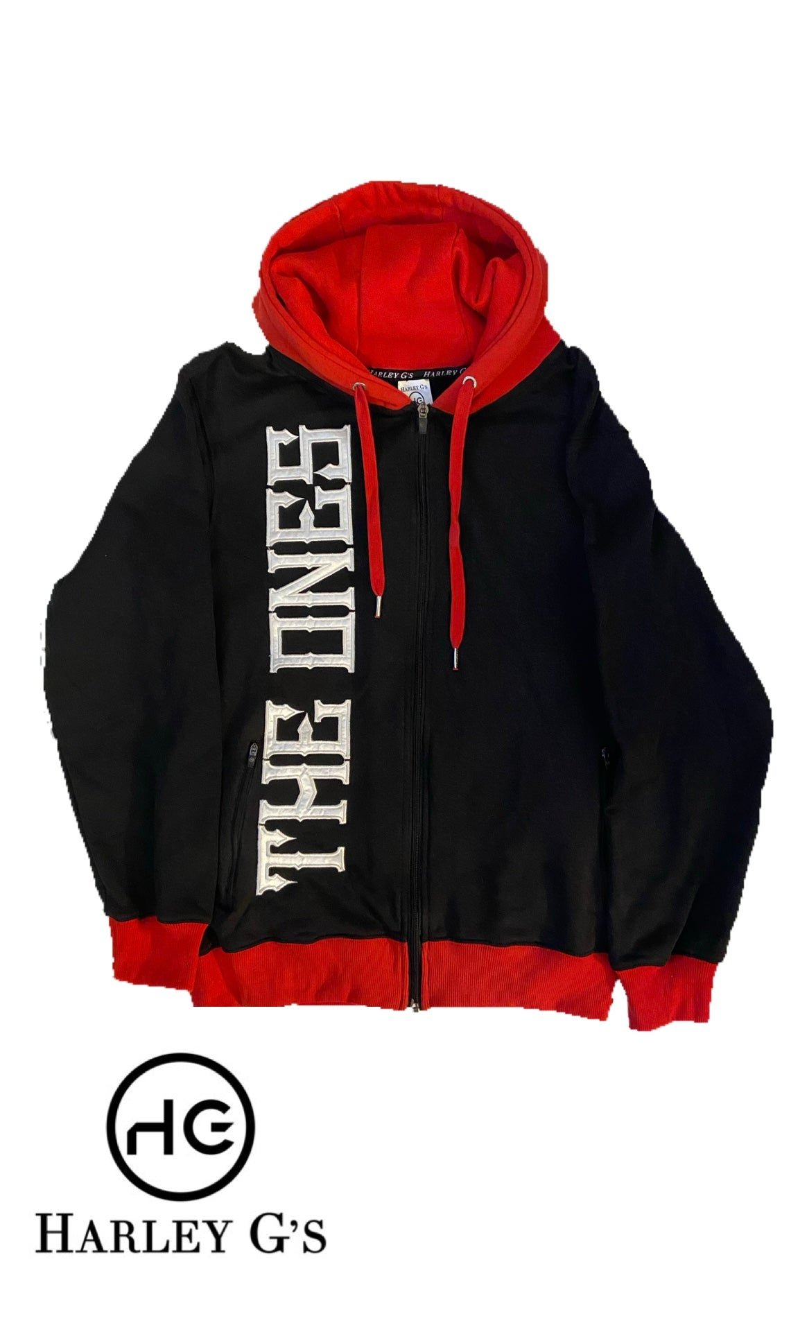 The Ones Zip Up Hoodie - Black/Red