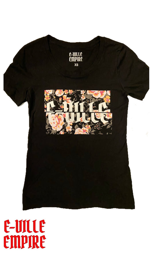 E-Ville Roses T-Shirt - Black