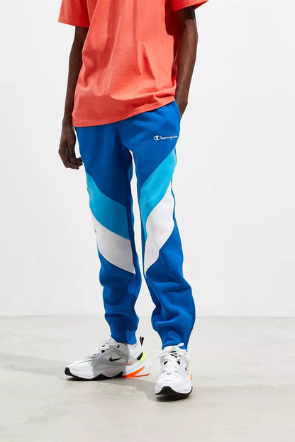 Men’s Reverse Weave Sweatpants - Blue/White Color Block