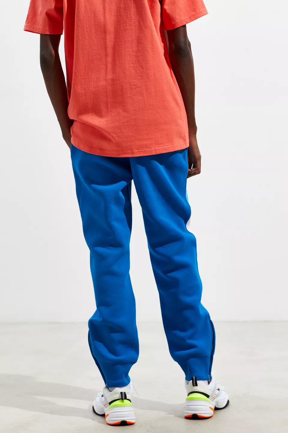 Men’s Reverse Weave Sweatpants - Blue/White Color Block